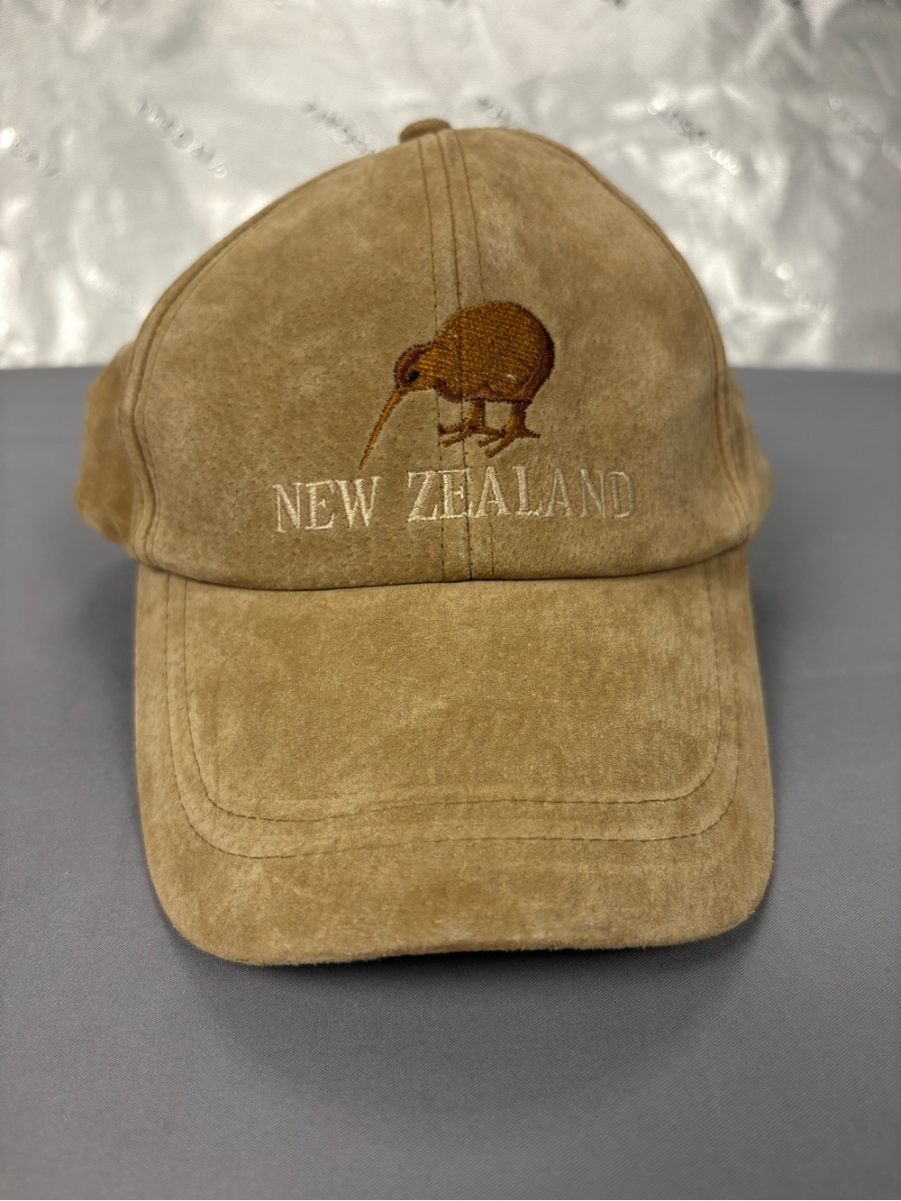 New Zealand Kiwi Bird Genuine Leather Suede Baseball Cap Adjustable Hat